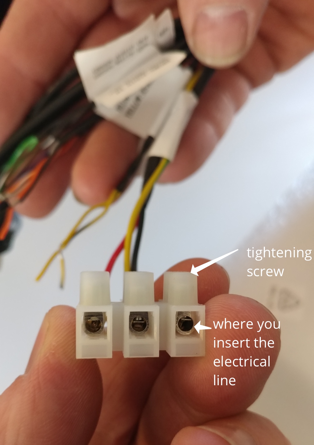 inside the power cord of the IP camera