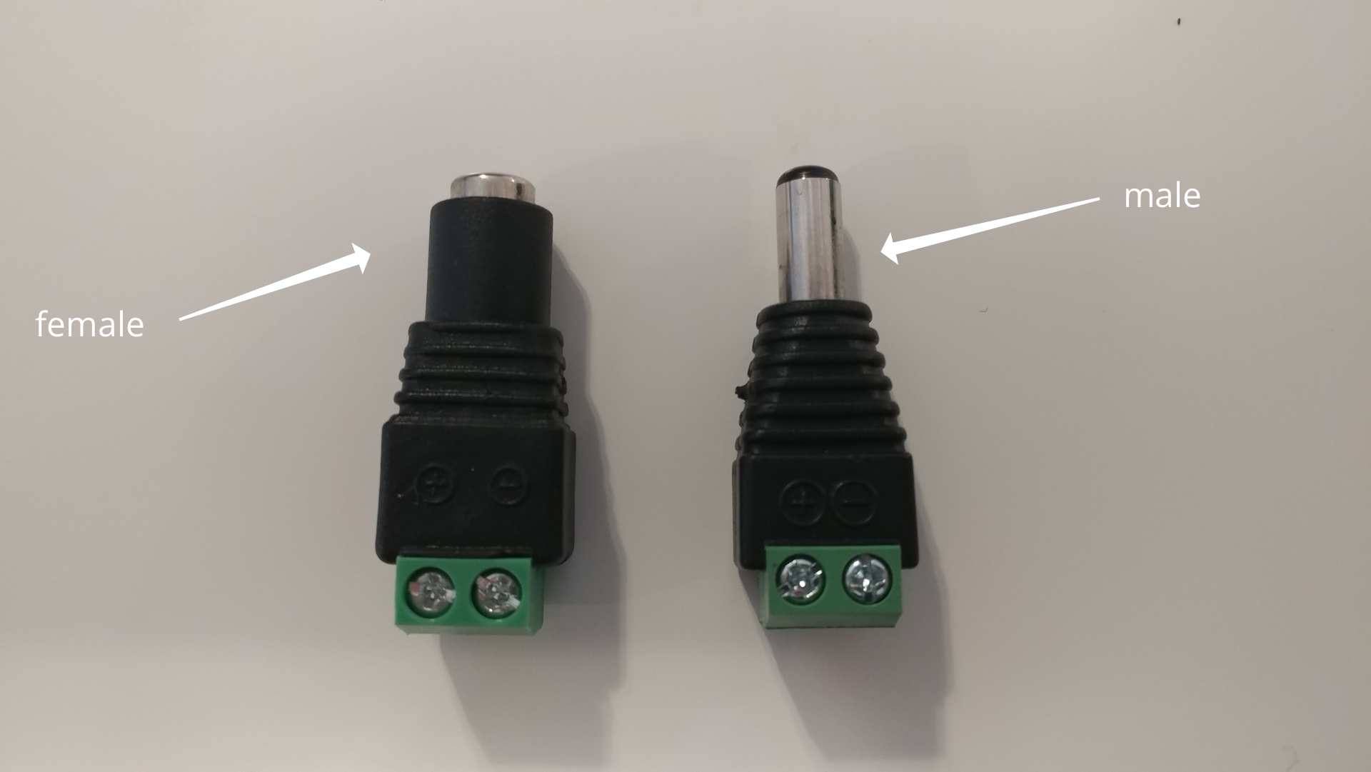 male and female dc power clip on connector
