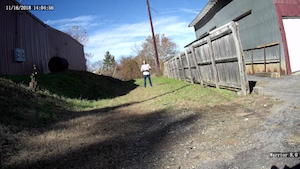 view of a person at 50 feet from a 4mm 91 degree FOV lens 4K security camera