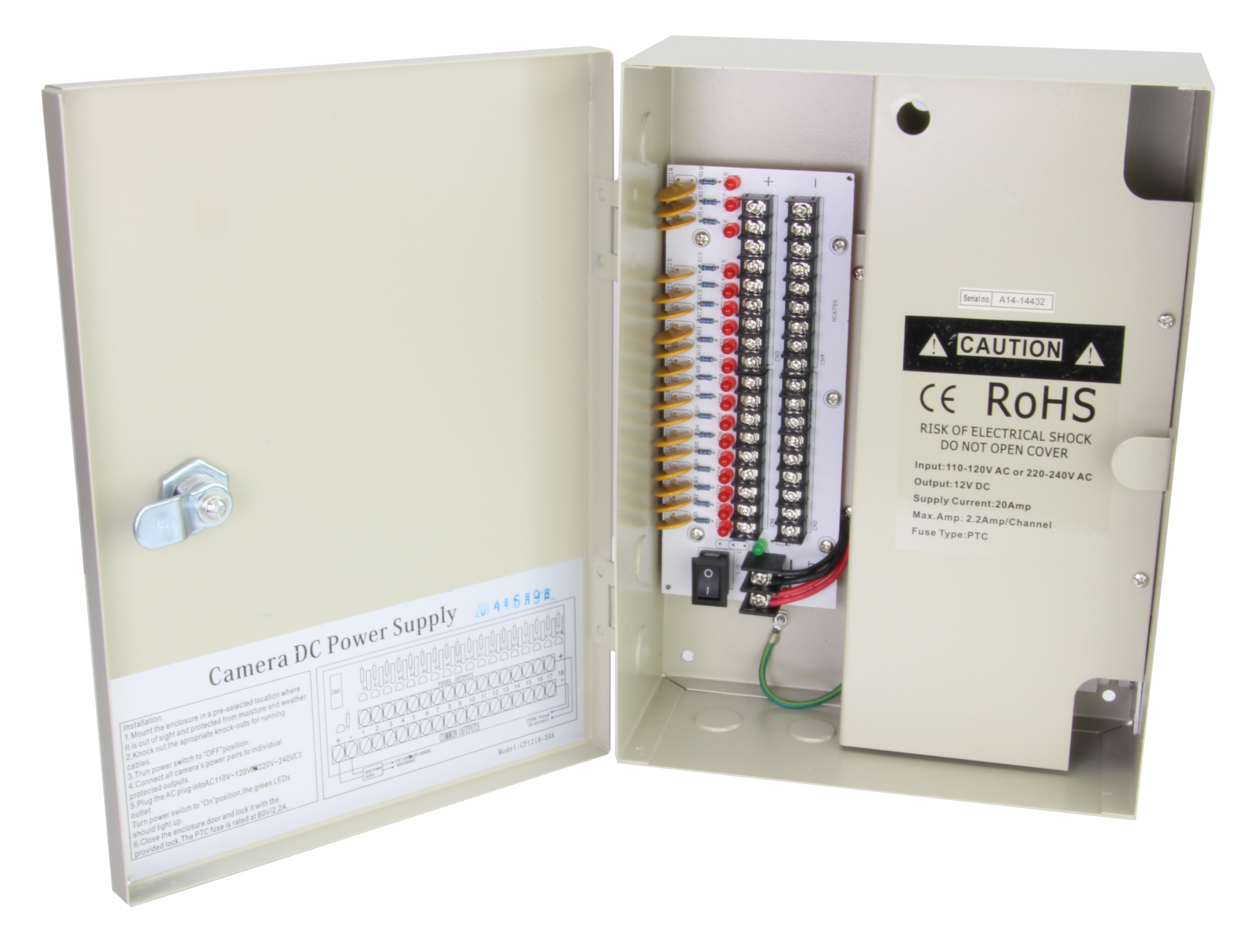 18 Port 25 Amp Power Distribution Box - SCW-PX-18P25A