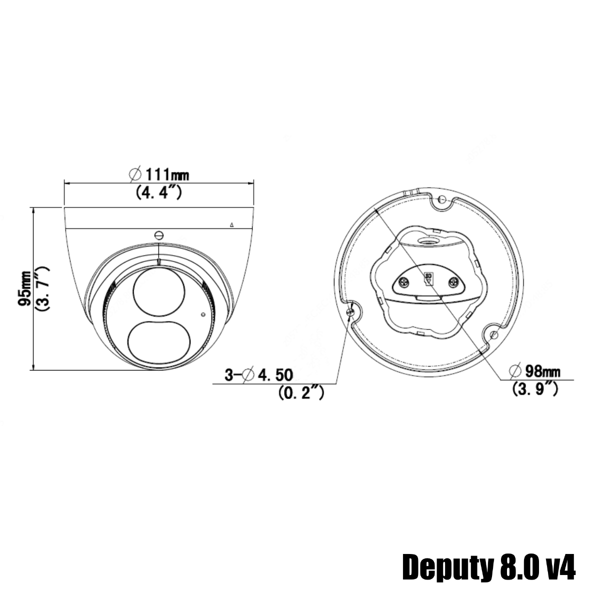 The Deputy 8.0 v4 - 26DF8M-V4 - 4K (8MP) Fixed Wide Angle Lens Turret Dome Camera