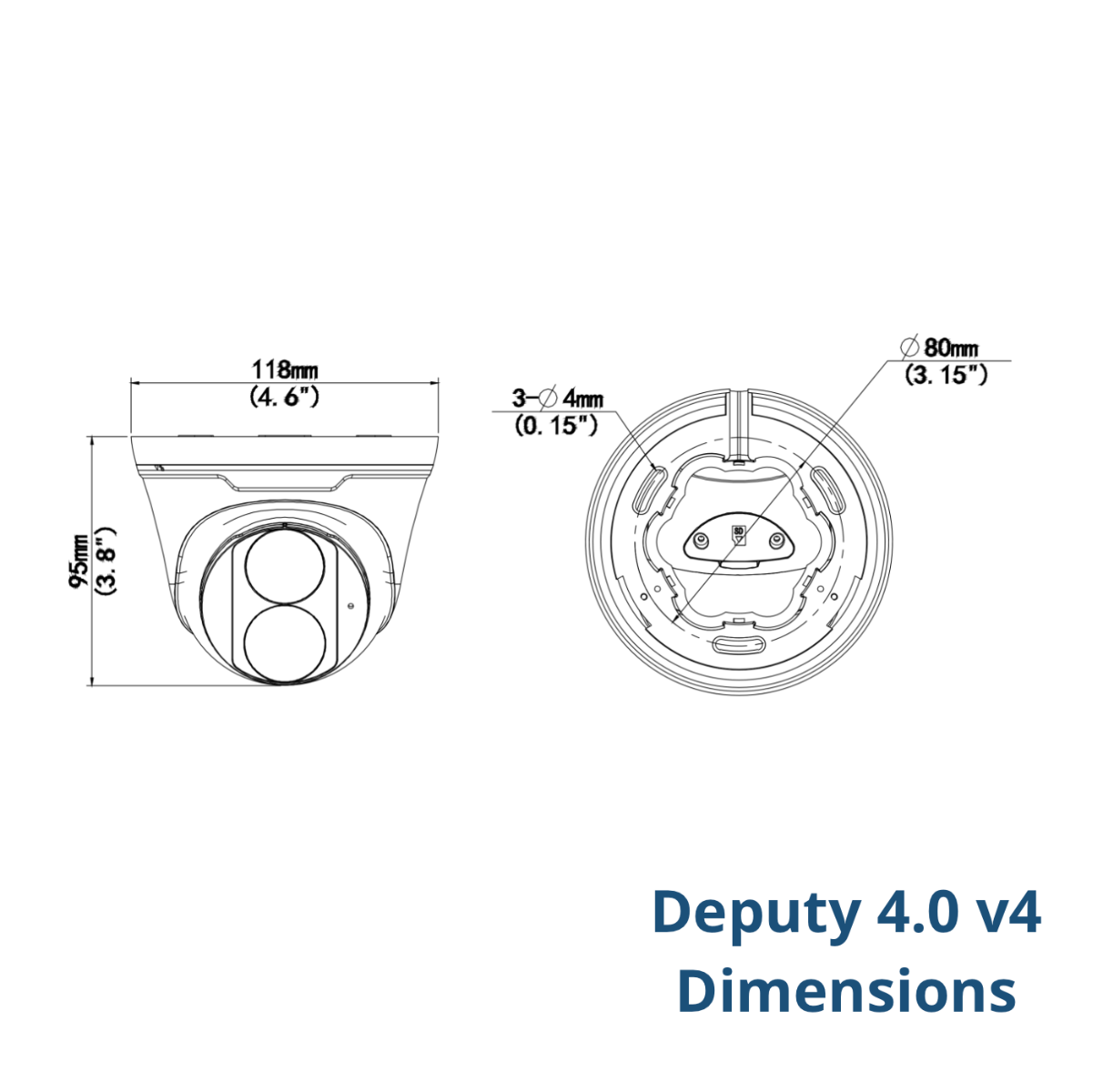 The Deputy 4.0 v4 - 26DF4M-V4 - 4MP (2x1080p) Fixed Lens Turret Dome Camera