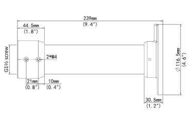 Ceiling Mount with 200mm Pendant for The Lookout, Laser, Spotlight, Watchkeeper, Scope, Beacon, Observer MS - PM26ZV-200