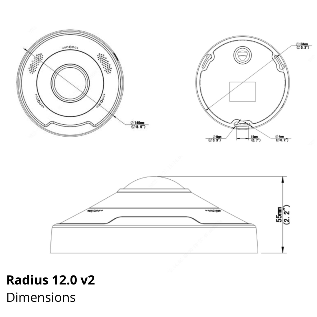 The Radius 12.0 v2 - 360° Fisheye Camera