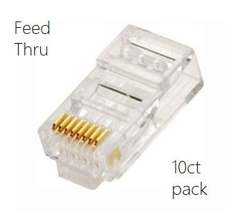 RJ45 CAT5e/6 Feed-Thru Connector Plugs (10pk) - SCW-C113