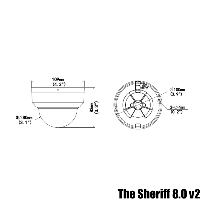 DISCONTINUED - The Sheriff 8.0 v2 with Anti-Corrosion - IK10, Dacromet Anti-Corrosion 4K Dome Camera
