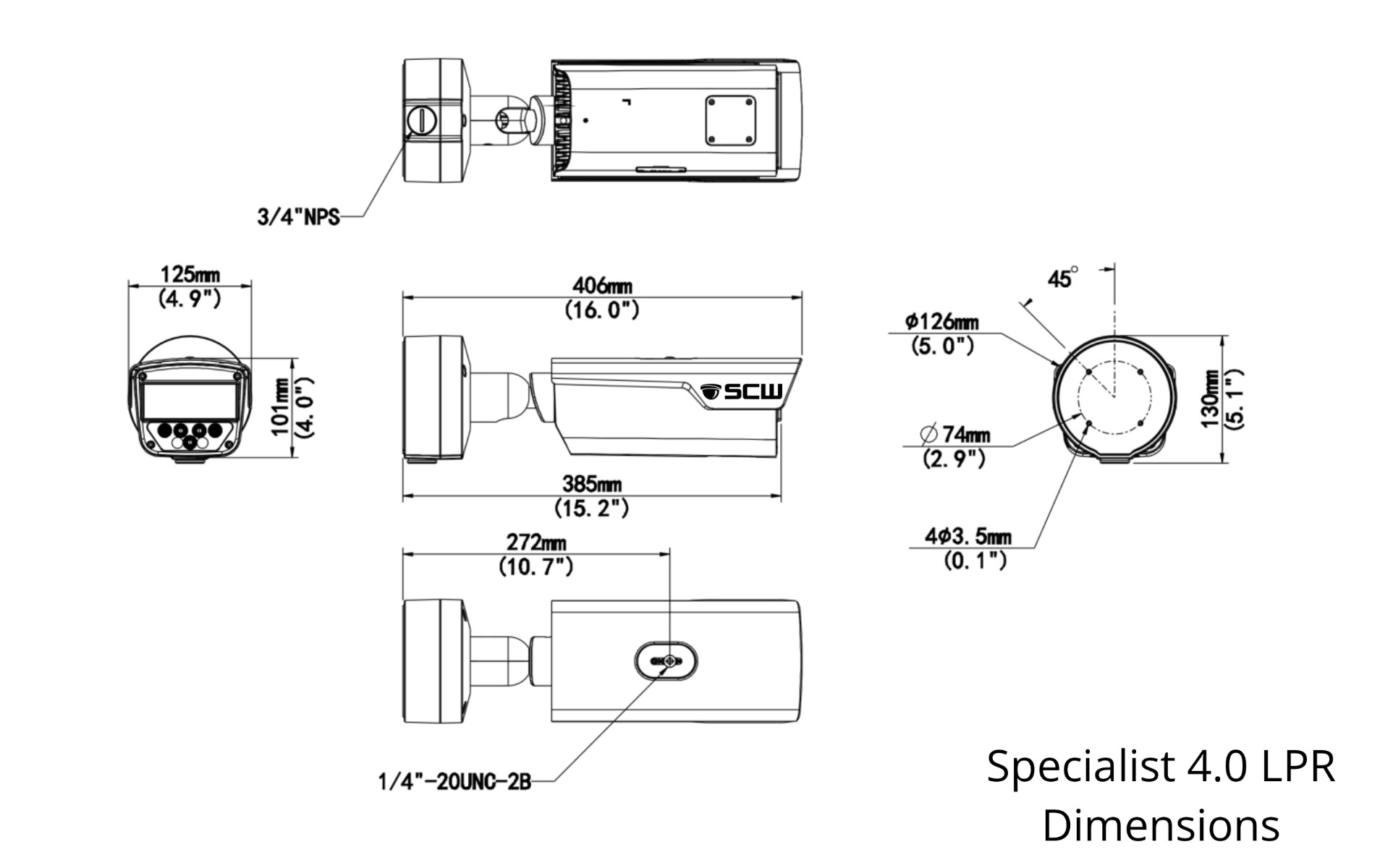 The Specialist 4.0 - 26BV4M-WL-LPR - 4MP Vari-Focal License Plate Recognition Camera