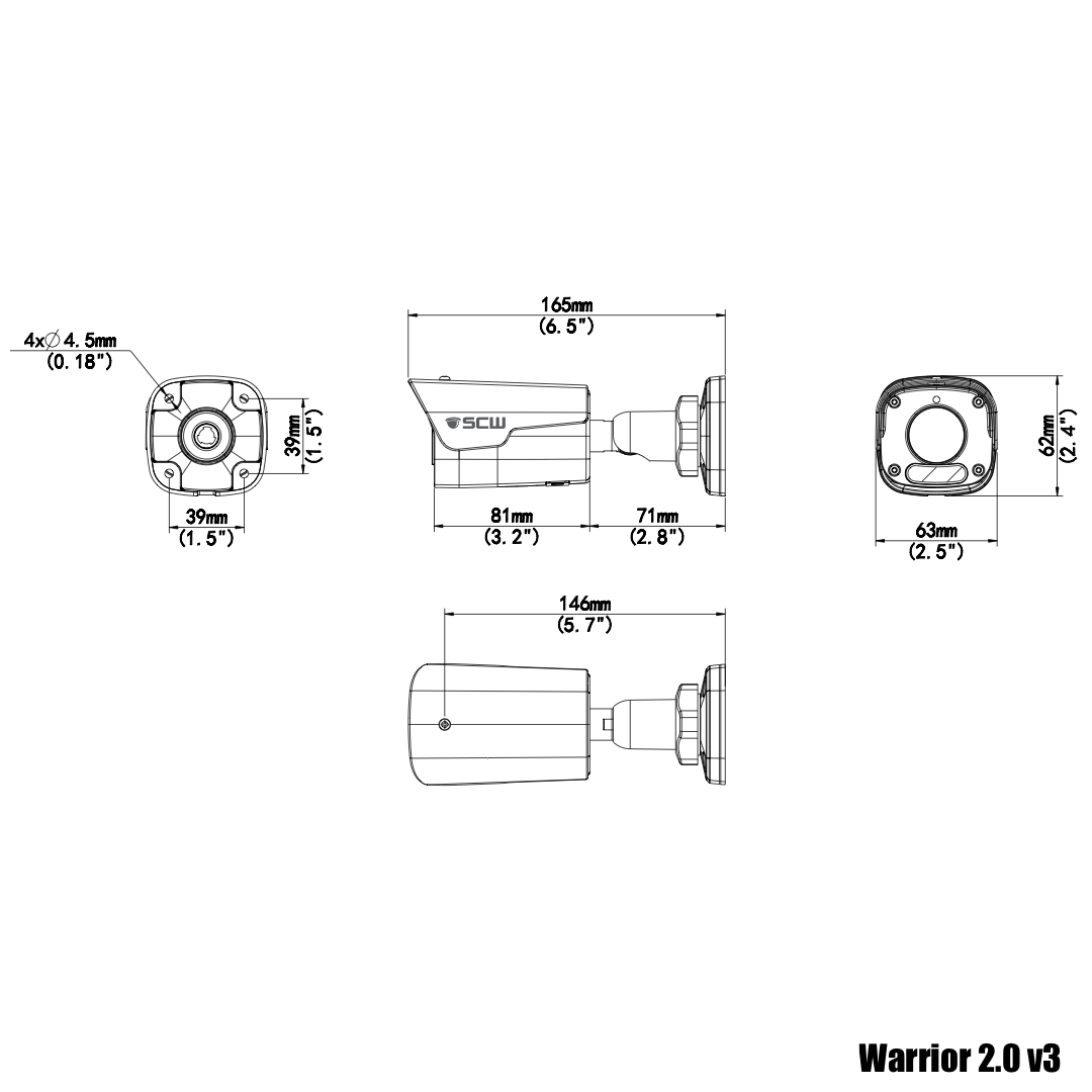 Discontinued - The Warrior 2.0 v3 - 26BF2M-V3 - 1080P 2MP Fixed Lens Mini Bullet Camera